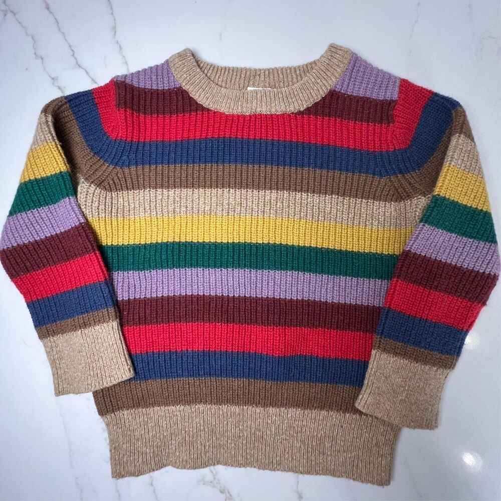 Baby Gap Toddler Knit Sweater 2T Multicolor Striped Cozy Pullover Colorblock